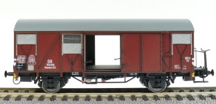 Exact-Train EX21010 - H0 - gedeckte Güterwagen Gmmehs 60 mit Bremserbühne und Aluminium Luftklappen der DB; Ep. III